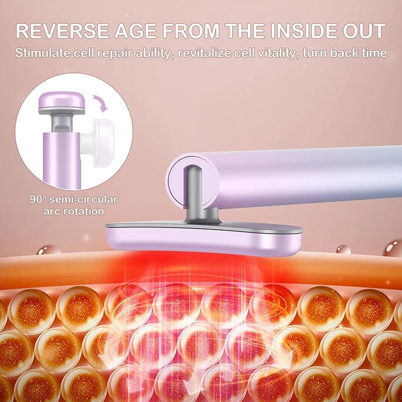 Masajeador Facial 4 en 1 con Luz Roja LED – El Secreto de un Rostro Radiante