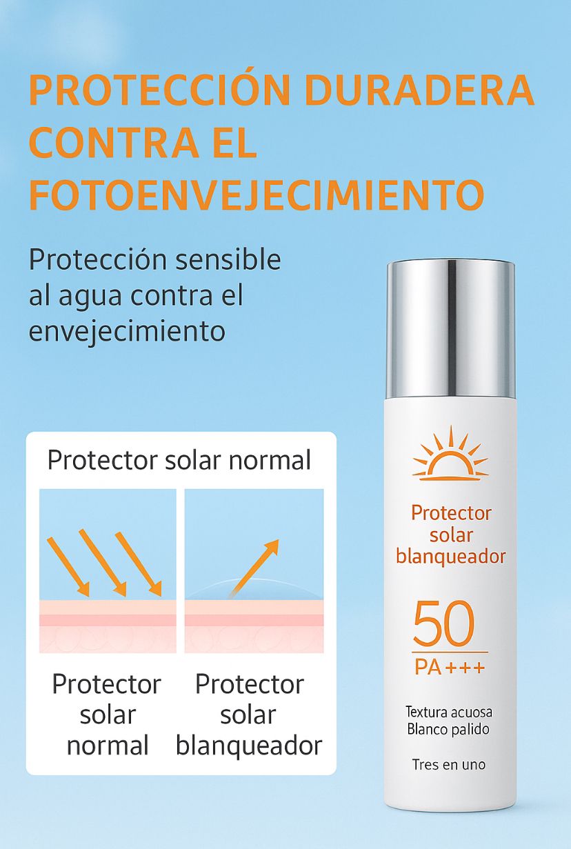 MAXIMA PROTECCION + EFECTO ACLARANTE CON EL MEJOR PROTECTOR SOLAR SPF50+ PA+++