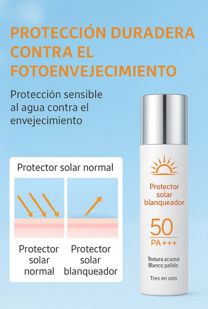 MAXIMA PROTECCION + EFECTO ACLARANTE CON EL MEJOR PROTECTOR SOLAR SPF50+ PA+++