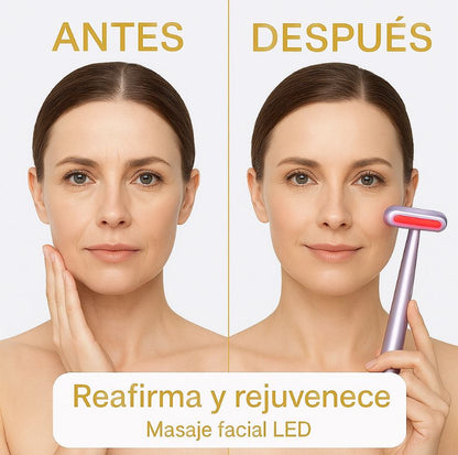 EL SECRETO DE UN ROSTRO RADIANTE: MASAJEADOR FACIAL 4 EN 1 CON LUZ ROJA LED