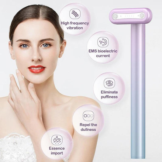 Masajeador Facial 4 en 1 con Luz Roja LED – El Secreto de un Rostro Radiante